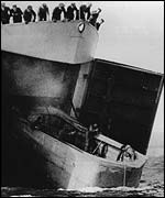 A DD tank being launched