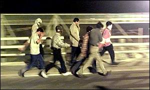 Asylum seekers trying to get to the Channel Tunnel