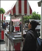 Stalls selling healthier food have been set up 