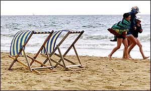 Breezy day on British beach