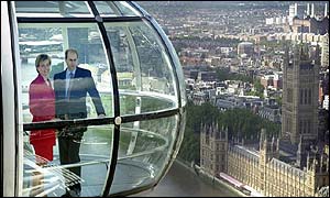 The Earl and Countess of Wessex on the London Eye to launch the festivities