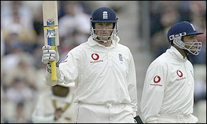 Trescothick and Mark Butcher in the middle of Edgbaston
