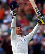 Trescothick celebrates his century