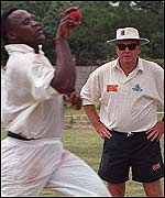 Malcolm in the nets in South Africa