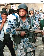 Soldiers in Kathmandu