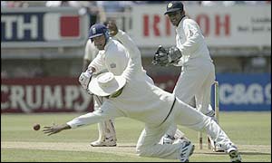 England's batting hero edges the ball past the Sri Lankan slips