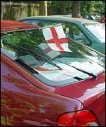 England flag on car