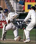 Marvan Atapattu plays a sweep shot