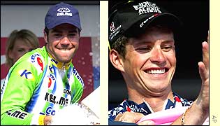 Aitor Gonzalez Jimenez won the time trial but Savoldelli keeps the overall pink jersey