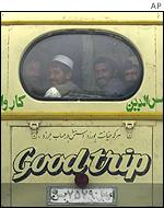 Afghans on a bus