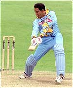 Azharuddin cuts during the 1999 World Cup