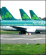Aer Lingus planes on the tarmac at Dublin airport