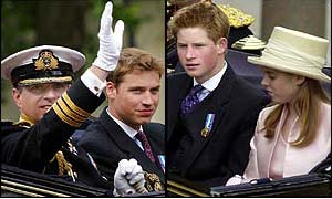 Duke of York, Princes William and Harry and Princess Eugenie