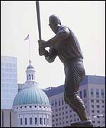 Stan Musial spent 22 seasons with the Cardinals and his statue is at their stadium