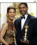 Halle Berry and Denzel Washington at the Oscars 