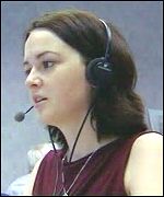 Woman in a call centre 