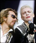 Dave Stewart and Annie Lennox in Eurythmics