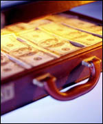 Briefcase with money