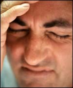 Man with blinding headache