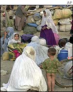 Afghan refugees near Kabul
