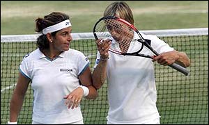 Martina Navratilova is still playing in the women's and mixed doubles at the age of 45