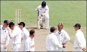 Another Lancashire batsman leaves Chilton alone in the middle