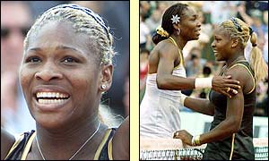 Serena celebrates victory against Venus