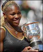 Serena clutches the trophy