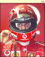 Michael Schumacher sees unhappy news on the timing screens
