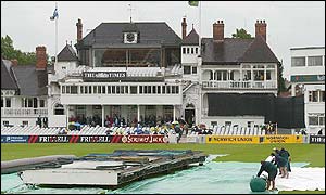 The covers go on at Trent Bridge