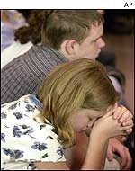 Worshippers at the Burnhams' church in Kansas