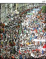 Polish farmers protest in 1999