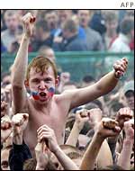 Russians watch football in Moscow