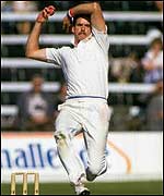 Mortensen bowling for Derbyshire