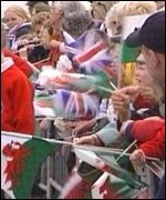 Crowds in north Wales