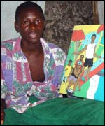 Abu Bangura with one of his pictures