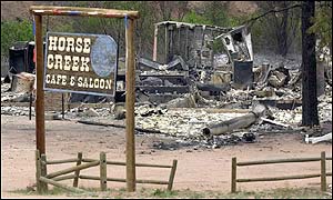 Horse Creek Cafe and Saloon on Highway 67 near Deckers are one of a handful of structures that were destroyed by the Hayman Fire