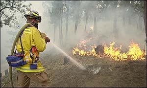 Firefighter near Deckers in Colorado