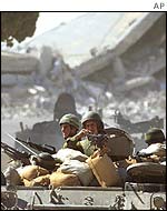 Israeli forces patrol in Ramallah on Tuesday