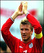 England football team captain David Beckham