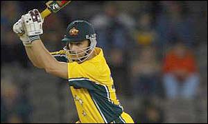 Gilchrist pounds another four to the boundry