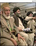 Delegates meet in the loya jirga tent