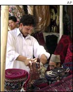 Carpet vendor in Kabul