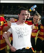 Thistle's Gerry Britton celebrates last season's title win