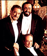 With Jos� Carrera and Luciano Pavarotti as the Three Tenors