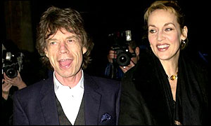 Mick Jagger and Jerry Hall, whose marriage ended in 1999