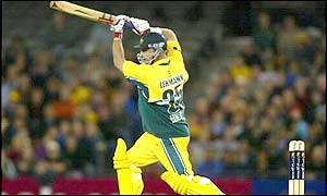 Darren Lehmann was caught for 31 off the bowling of Azhar Mahmood