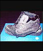 The shoes Richard Reid was wearing on board the flight