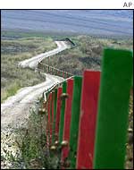 Line of security fence