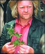 Simon Sleigh, champion nettle eater